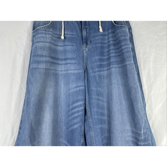 Pilcro Light Blue Paperbag Waist Wide Leg Jeans - Picture 3 of 16